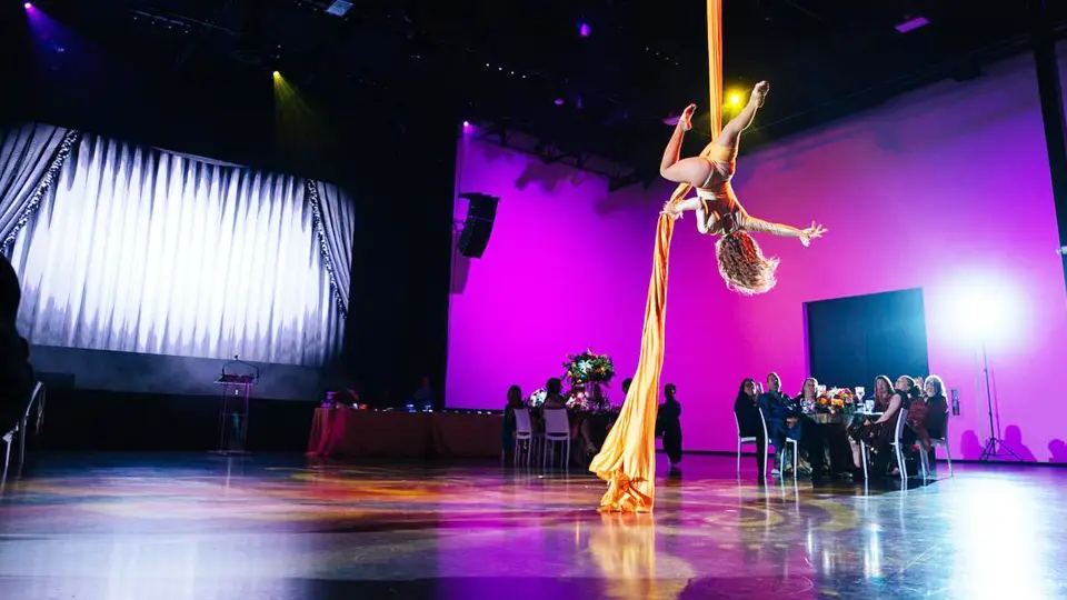 Dance show lighting by Audio Elite featuring follow spot lights and LED COB flood lights