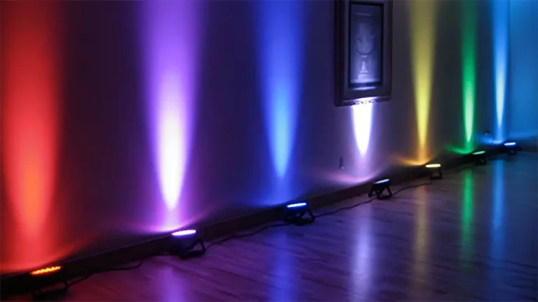 LED Par can used against a wall for up lighting