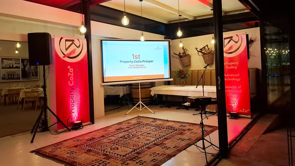 Corporate presentation package with projector and screen