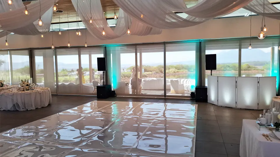 Wedding Sound, lighting and DJ equipment at Cavali stud and wine estate, Somerset west / Stellenbosch