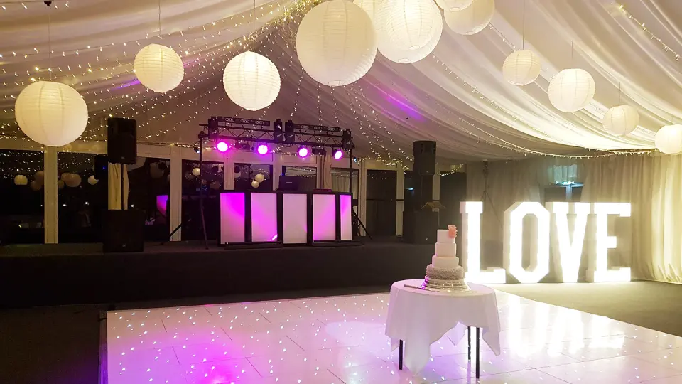 Wedding DJ sound and lighting set up Cape Town